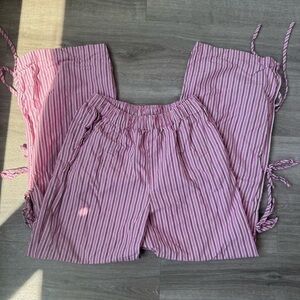 Wild Fable Pink and White Striped Pants